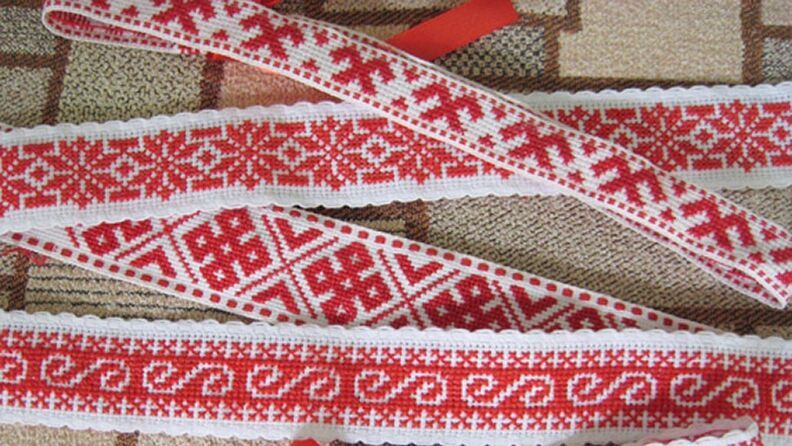 Slavic symbols on a protective tape. 