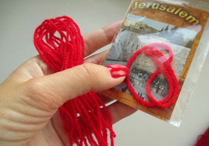 Red thread from Israel as a good luck charm.